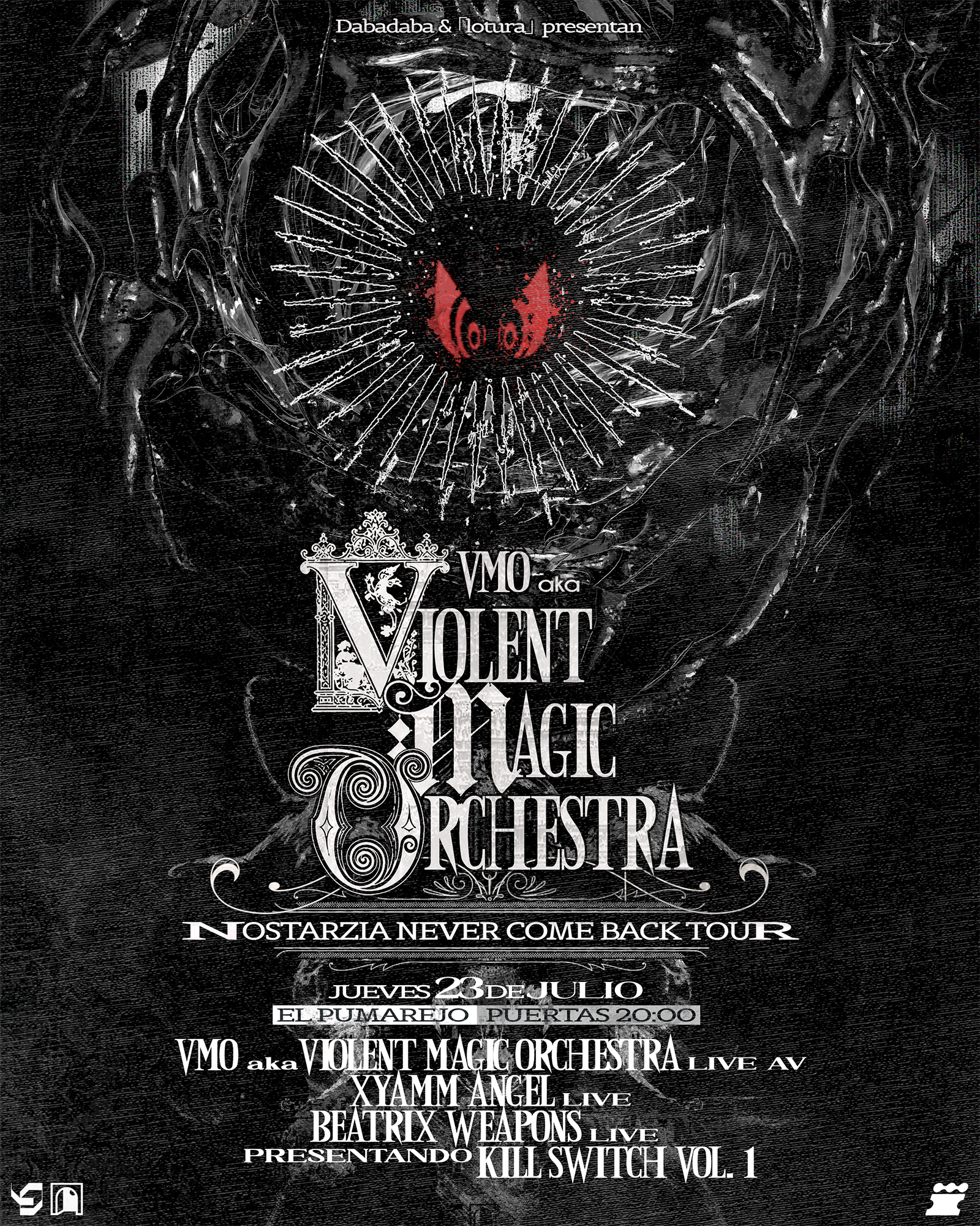 VMO aka Violent Magic Orchestra LIVE AV + Beatrix Weapons LIVE + xyamm angel LIVE