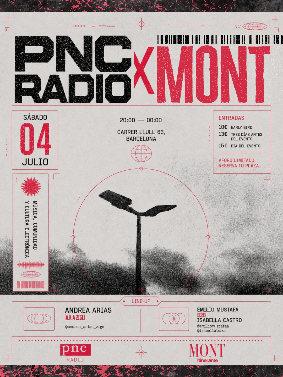 PNC Radio x Mont presentan: Andrea Arias Aka Zige & Emilio Mustafá b2b Isabella Castro