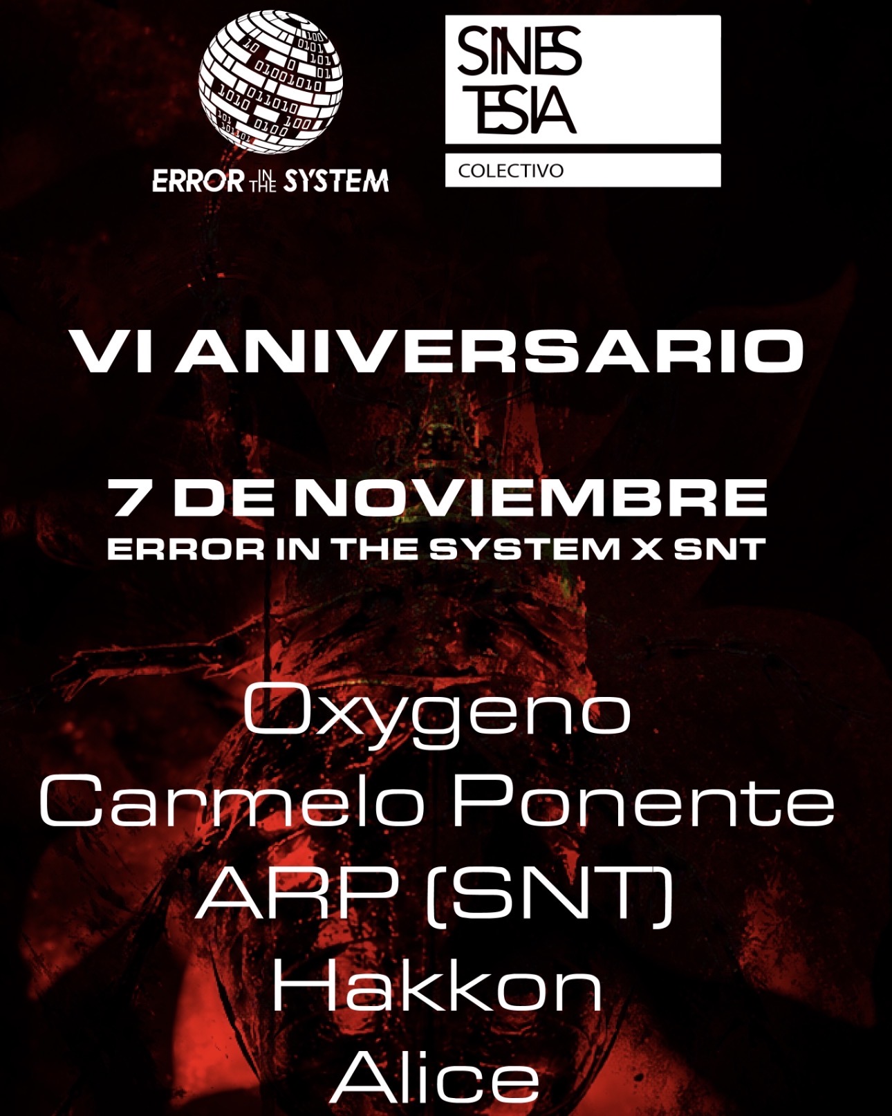 Vl ANIVERSARIO SINESTESIA x Error in the System