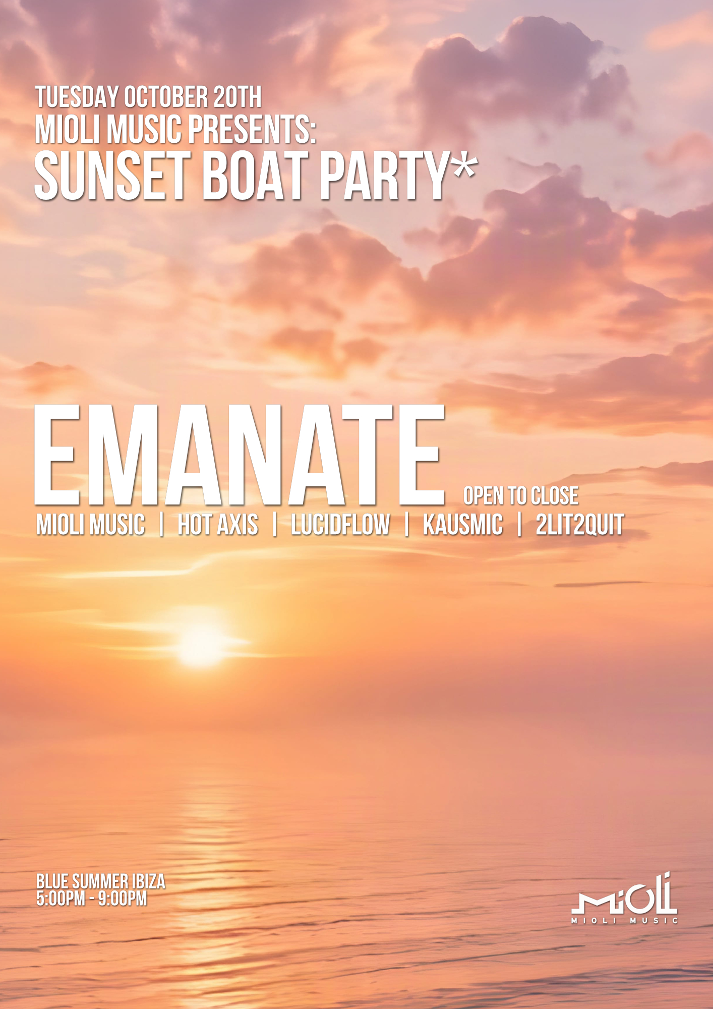 Mioli Music: Sunset Boat Party with Emanate