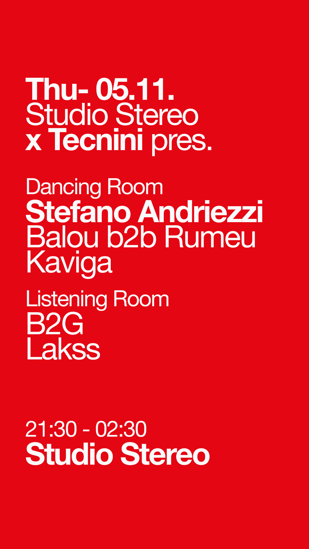 Studio Stereo x Tecnini pres. Stefano Andriezzi