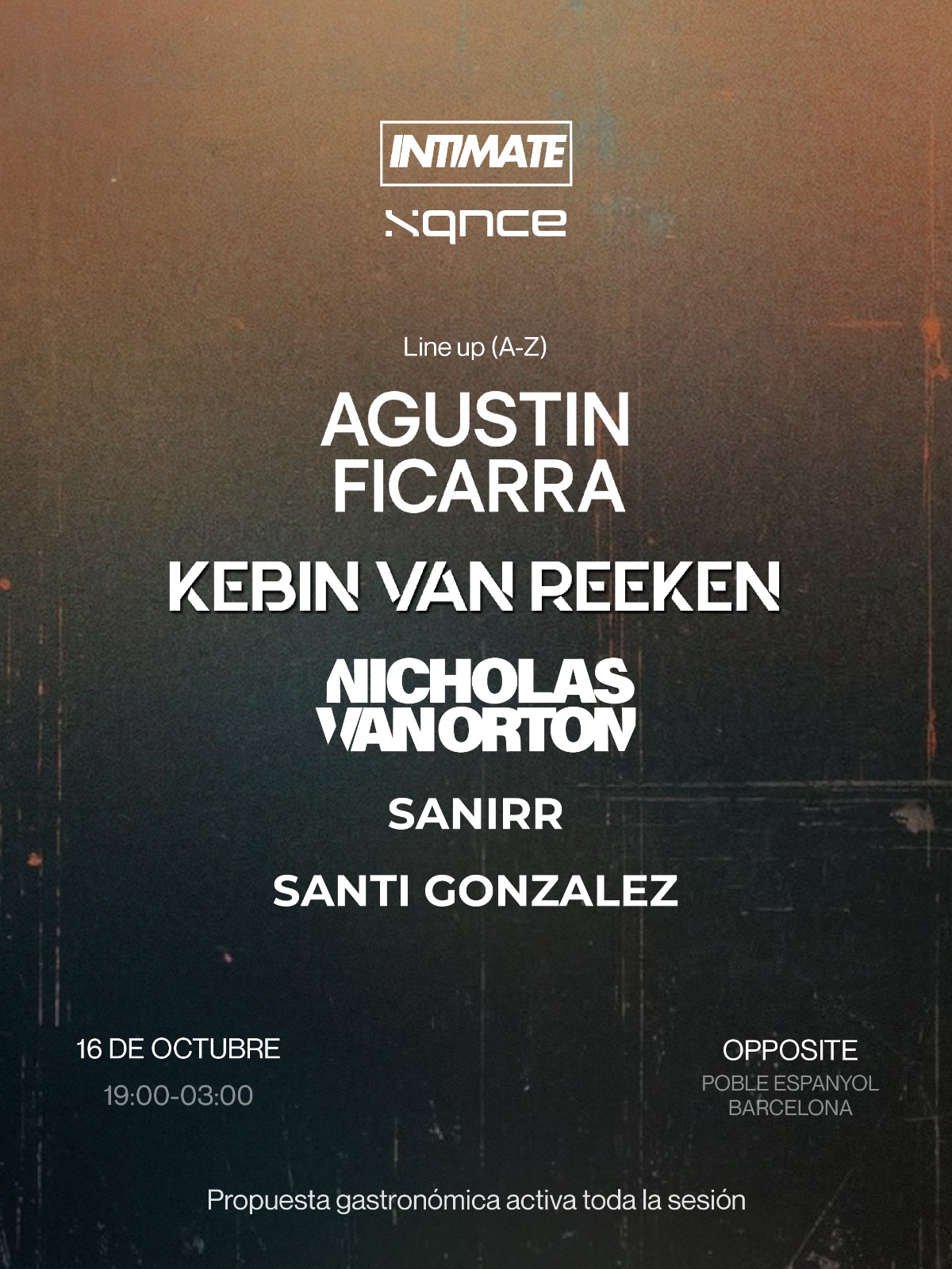 INTIMATE x sqnce pres. Agustin Ficarra, Kebin van Reeken, Nicholas Van Orton