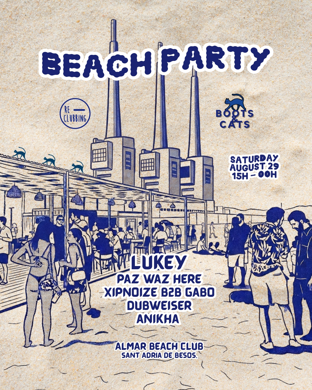 FREE OPEN AIR BEACH PARTY - Boots & Cats x Re-Clubbing