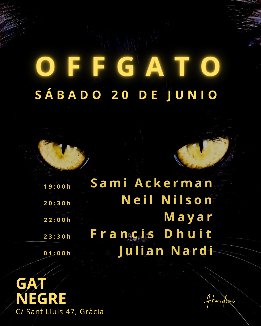 OFFGATO SÁBADO 20 - Sami Ackerman, Neil Nilsen, Mayar, Francis Dhuit & Julian Nardi - FREE