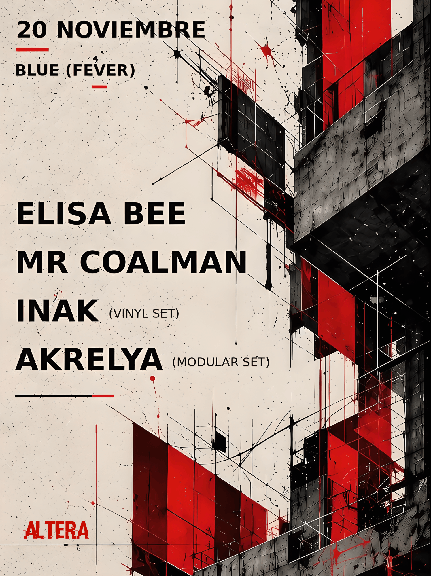 ALTERA Club Night: Elisa Bee, Mr Coalman, Akrelya, Inak