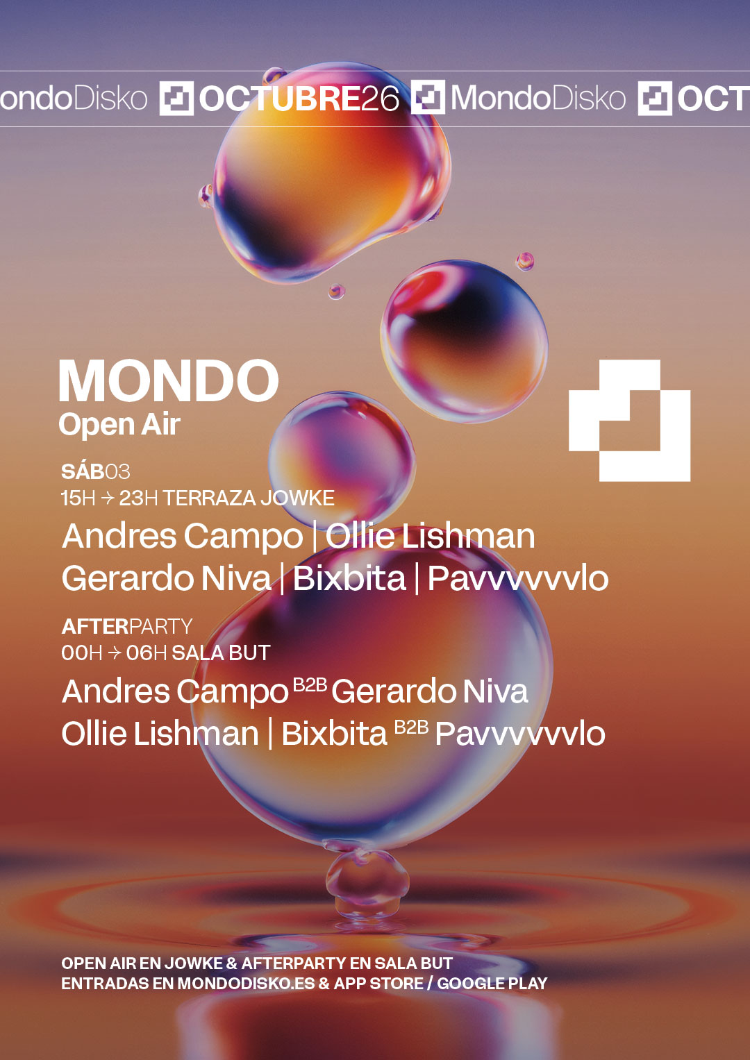 Mondo OPEN AIR #10: Andres Campo / Gerardo Niva / Artist TBA / BIXBITA / DJ SWISHERMAN 