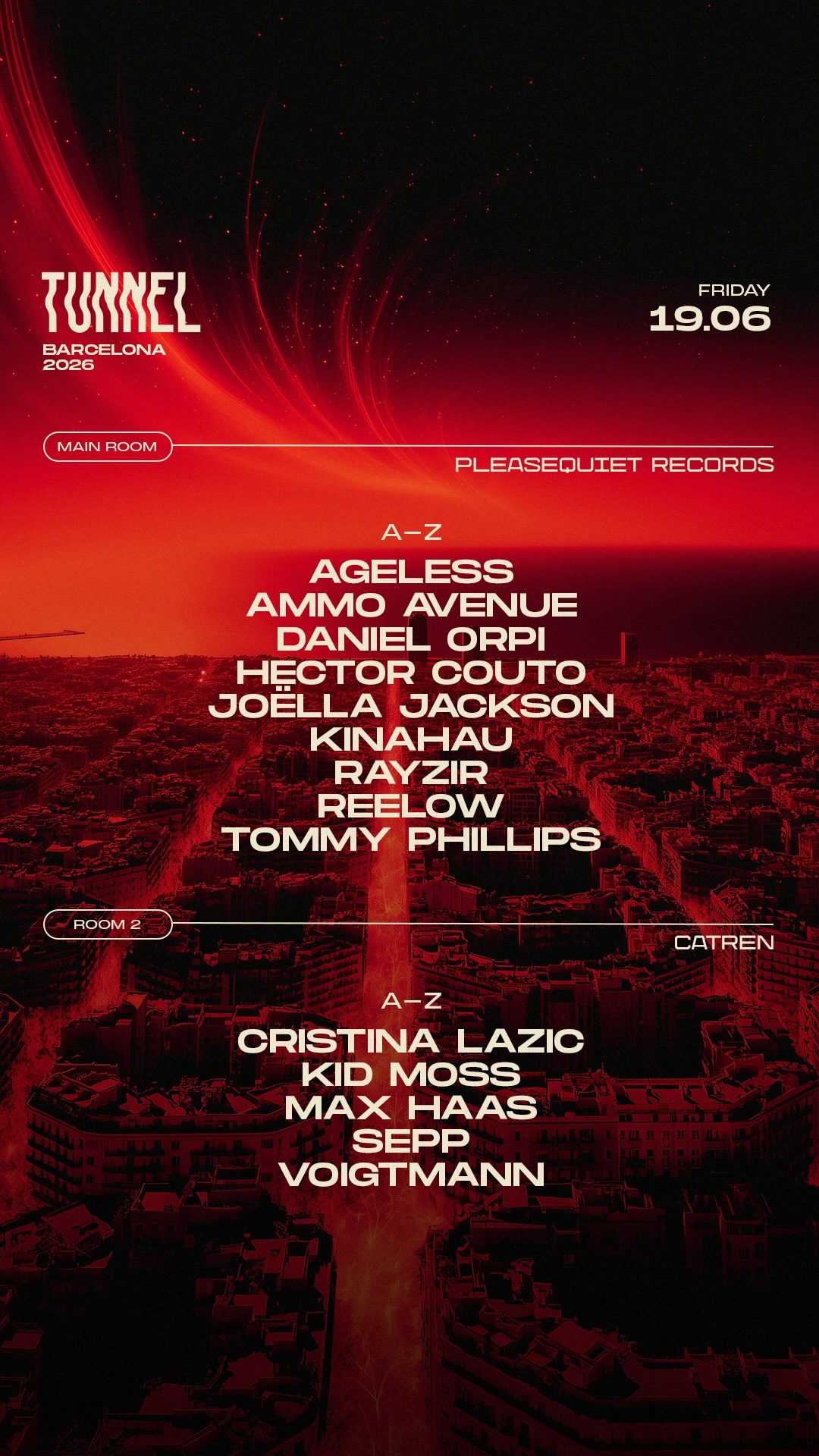 Tunnel OFF BCN: Hector Couto, Reelow, Voigtmann, Sepp, Tommy Phillips, KinAhau, Joëlla Jackson
