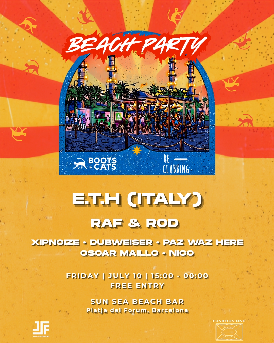 FREE OPEN AIR BEACH PARTY | Boots & Cats x Re-Clubbing pres. E.T.H (Italy) and Raf & Rod