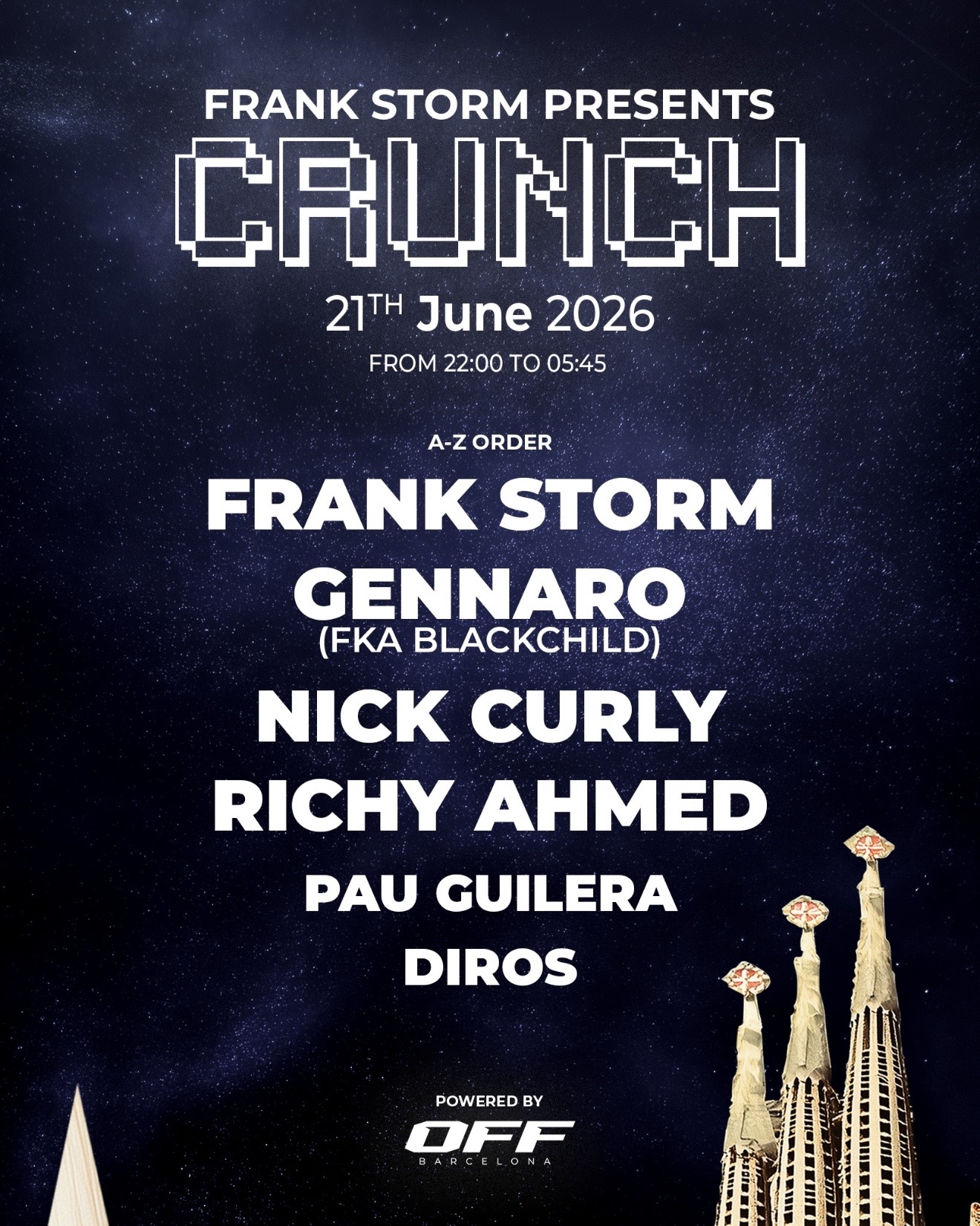 (LAST 50 FREE TICKETS) CRUNCH x OFF: Richy Ahmed, Blackchild, Nick Curly, Frank Storm