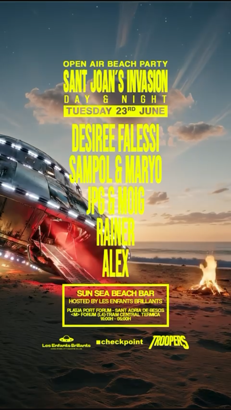 SANT JOAN 2026 FREE Open Air Beach Party w Les Enfants x ■ Checkpoint x Troopers